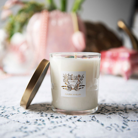 luxury water element crystal infused soy intention candle