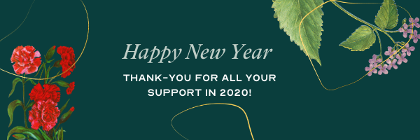 Happy New Year and Thank-you For All Your Support in 2020!