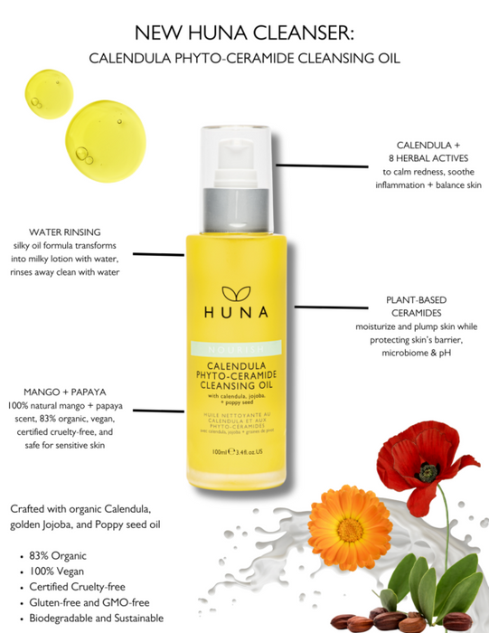 Huna Nourish Calendula Phyto-Ceramide Cleansing Oil