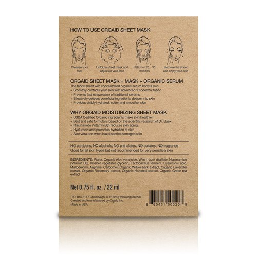 ORGAID Sheet Mask - Anti-Aging & Moisturizing back view package