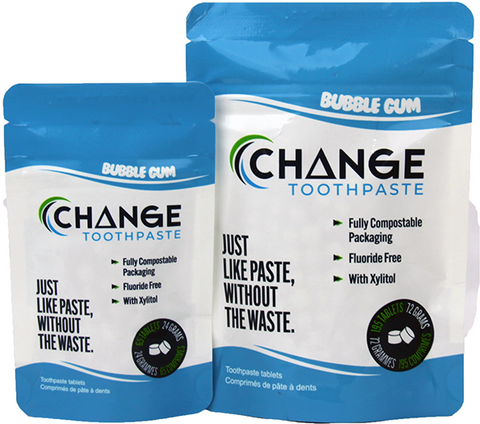 Change Toothpaste - Tablets - Bubble Gum, made in canada, zero waste, natural, vegan