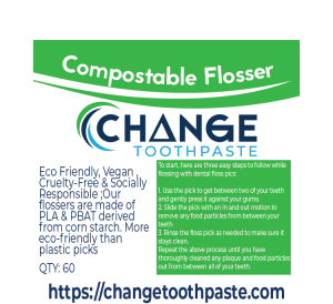 Change Toothpaste Compostable Flossers (30 Pack) - Retired Packaging