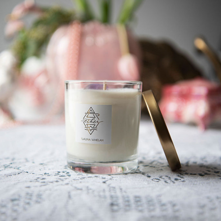 luxury ether element crystal infused soy intention candle