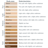 Sappho Essential Foundation Colour chart