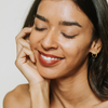 Model wearing Elate Cosmetics LipColour Pencil in Infinite, natural, clean, zero waste, sustainable, vegan cosmetics