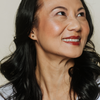 Model wearing Elate Cosmetics LipColour Pencil in Infinite, natural, clean, zero waste, sustainable, vegan cosmetics