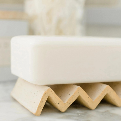 Upfront Cosmetics - Handmade Speckled Stoneware Soap Dish