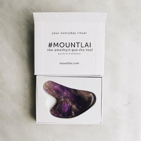 Mount Lai - Gua Sha Facial Lifting Tool - Amethyst, skincare, anti-aging