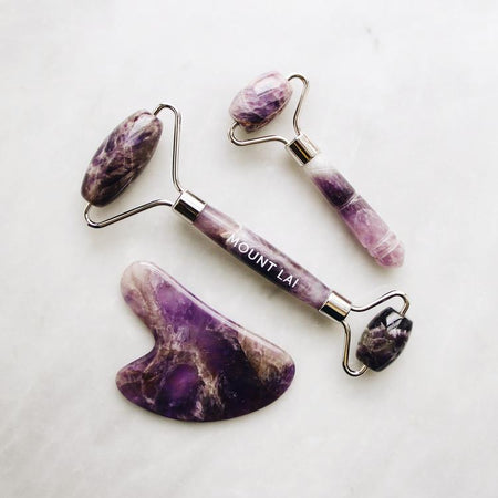 Mount Lai - The Amethyst Trio Calming Facial Set, gua sha, facial rolle