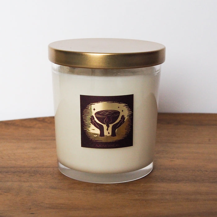luxury aquarius zodiac crystal infused intention candle