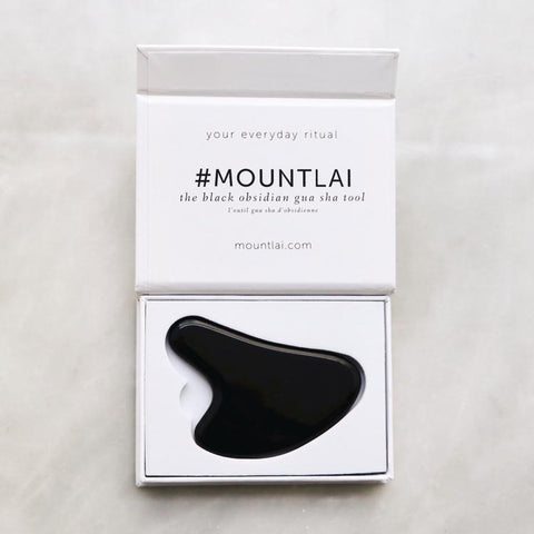 Mount Lai - Gua Sha Facial Lifting Tool - Black Obsidian face massage, FACE TOOL