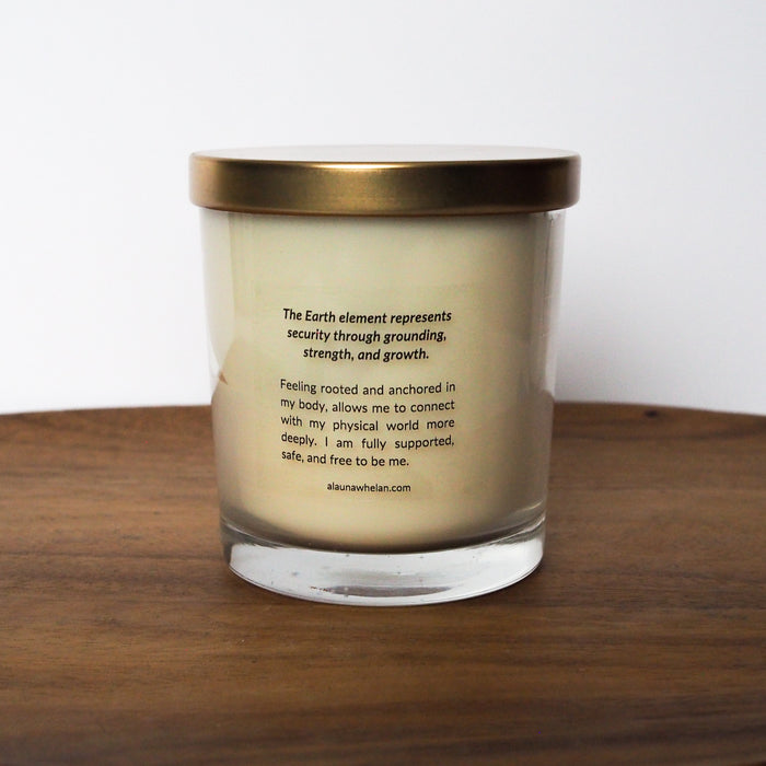 earth element crystal infused soy intention candle incantation