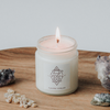lit luxury ether element crystal infused soy intention candle