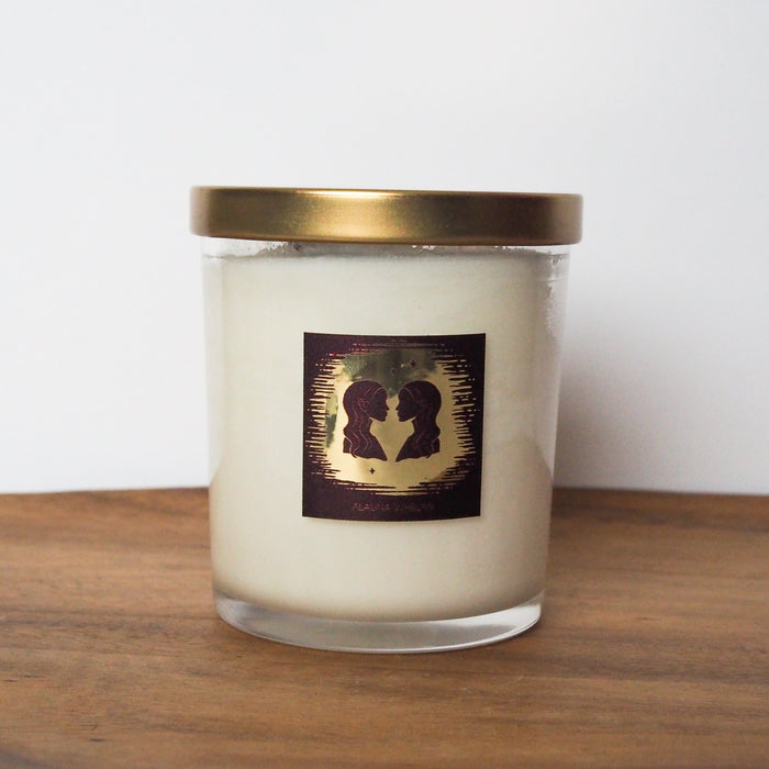 gemini zodiac crystal infused soy intention candle