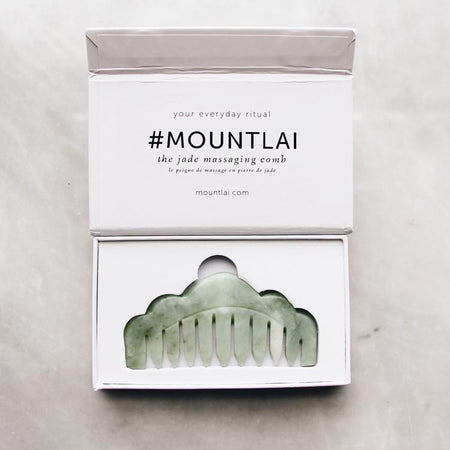 Mount Lai - Massaging Comb - Jade ritual hair care jade comb, crystal, healing stone, scalp massage