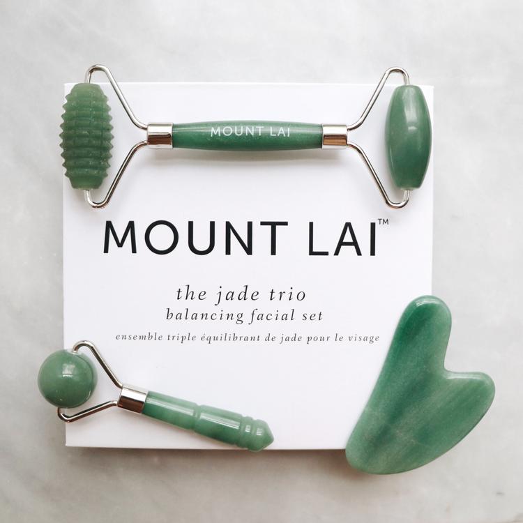 Mount Lai - The Jade Balancing Trio Set, Jade Roller, Gua Sha
