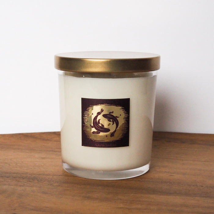 luxury pisces zodiac crystal infused soy intention candle