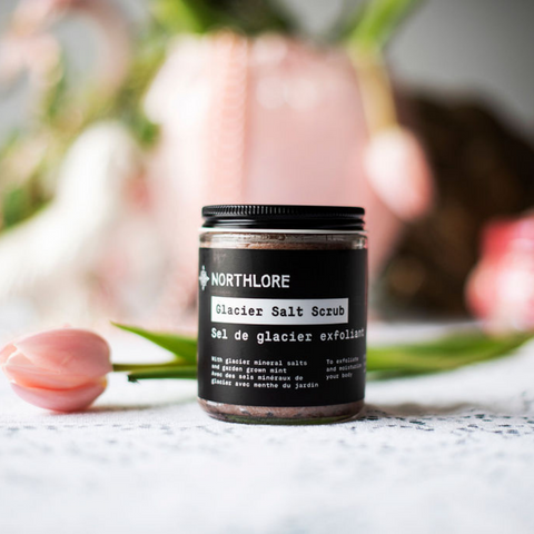 Northlore Botanical Bodycare - Glacier Salt Scrub in Wild Rose & Mint